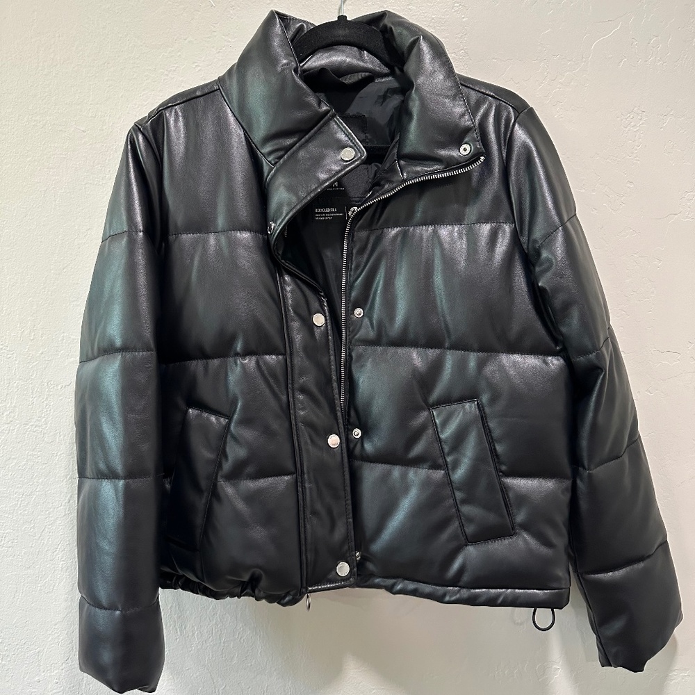 Hollister Vegan Leather Puffer Jacket